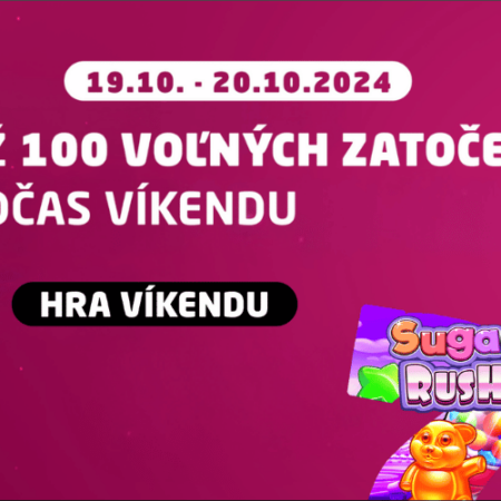 100 Free Spiny v hre víkendu Sugar Rush 🍬