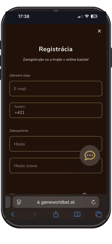 Gameworldbet registrácia