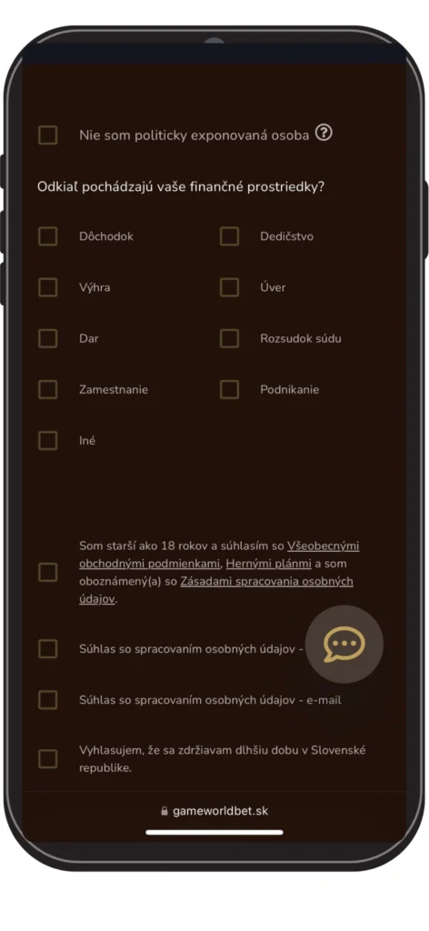 Gameworldbet registrácia