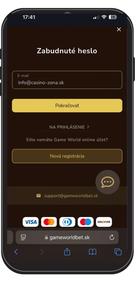 Gameworldbet registrácia