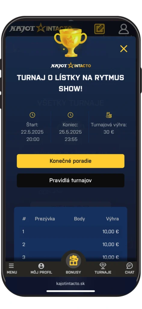 Turnaj o lístky s Rytmusom