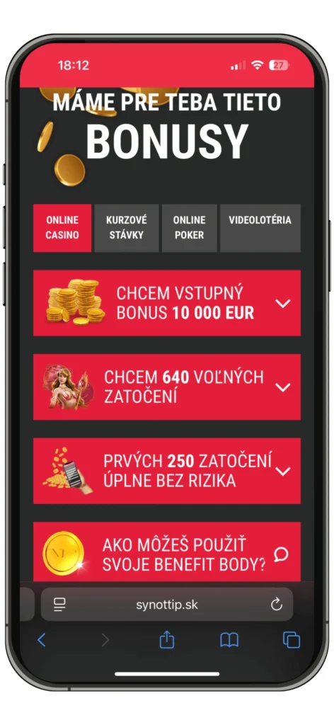 synottip bonusy